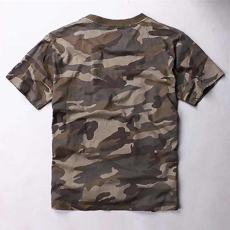 Outdoor Casual Camouflage Round Neck Men Short Sleeve T-shirt