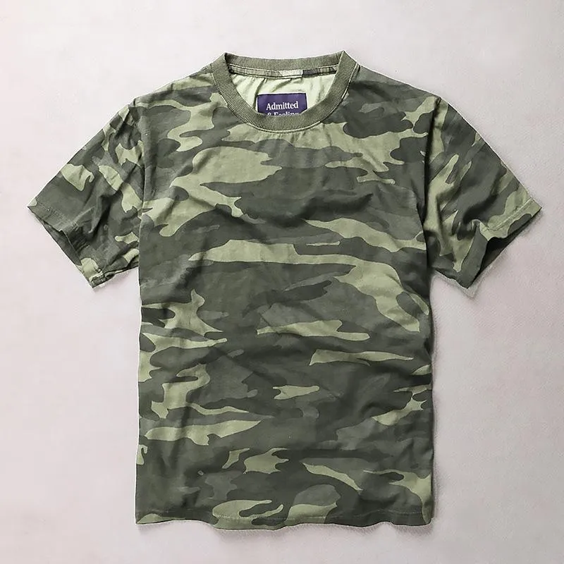 Outdoor Casual Camouflage Round Neck Men Short Sleeve T-shirt