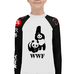 Panda Chair Shot Kids Rash Guard