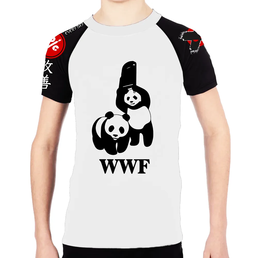 Panda Chair Shot Kids Rash Guard