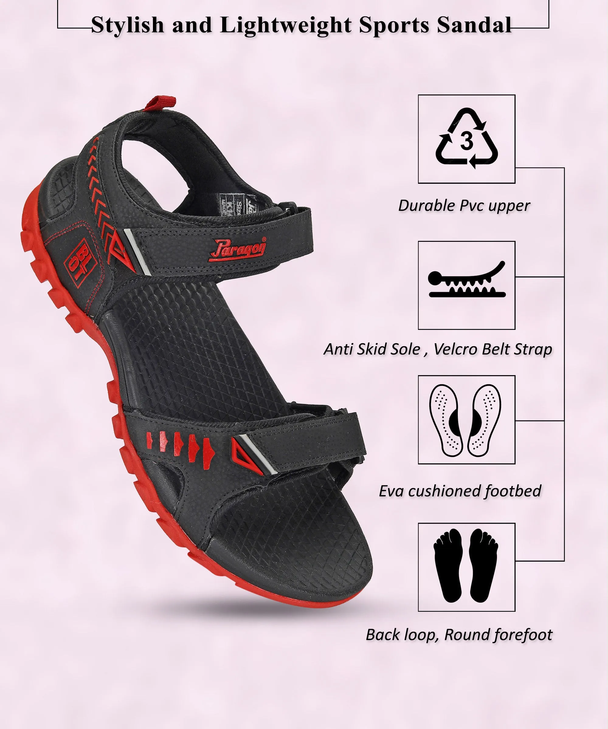 Paragon Blot K1424G Men Stylish Sandals | Comfortable Sandals for Daily Outdoor Use | Casual Formal Sandals with Cushioned Soles