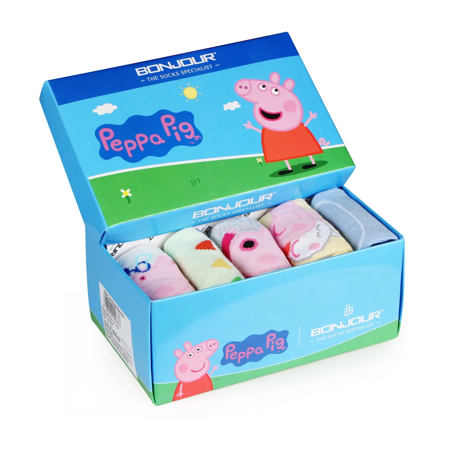 Peppa Pig Crew Socks for Kids- Pack of 5