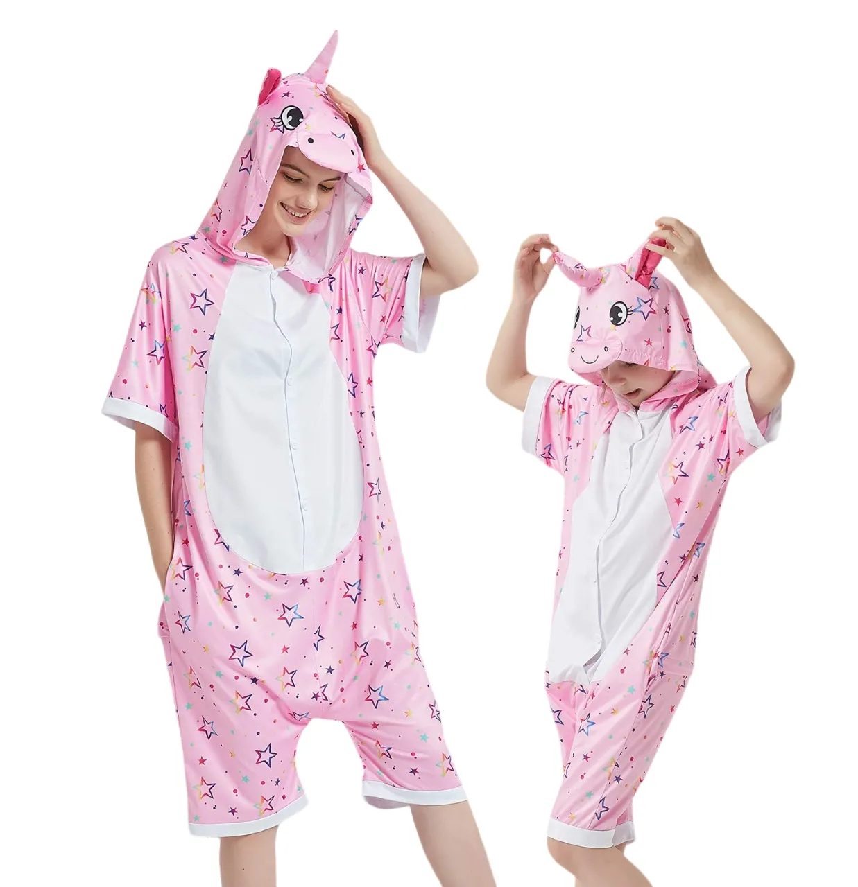 Pink Star Unicorn Kids Summer Onesie