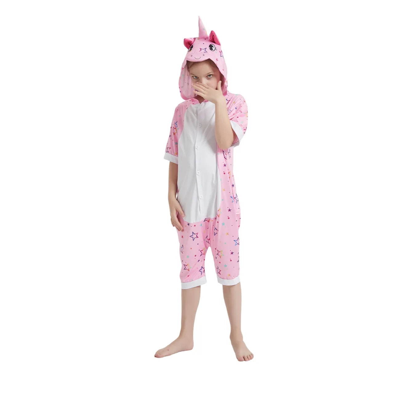 Pink Star Unicorn Kids Summer Onesie