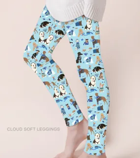 [Pre Order] Merry & Bright Hanukkah Hounds - Adult & Kids Casual Cloud Soft Yoga Band Leggings (EST SHIP LATE OCT)