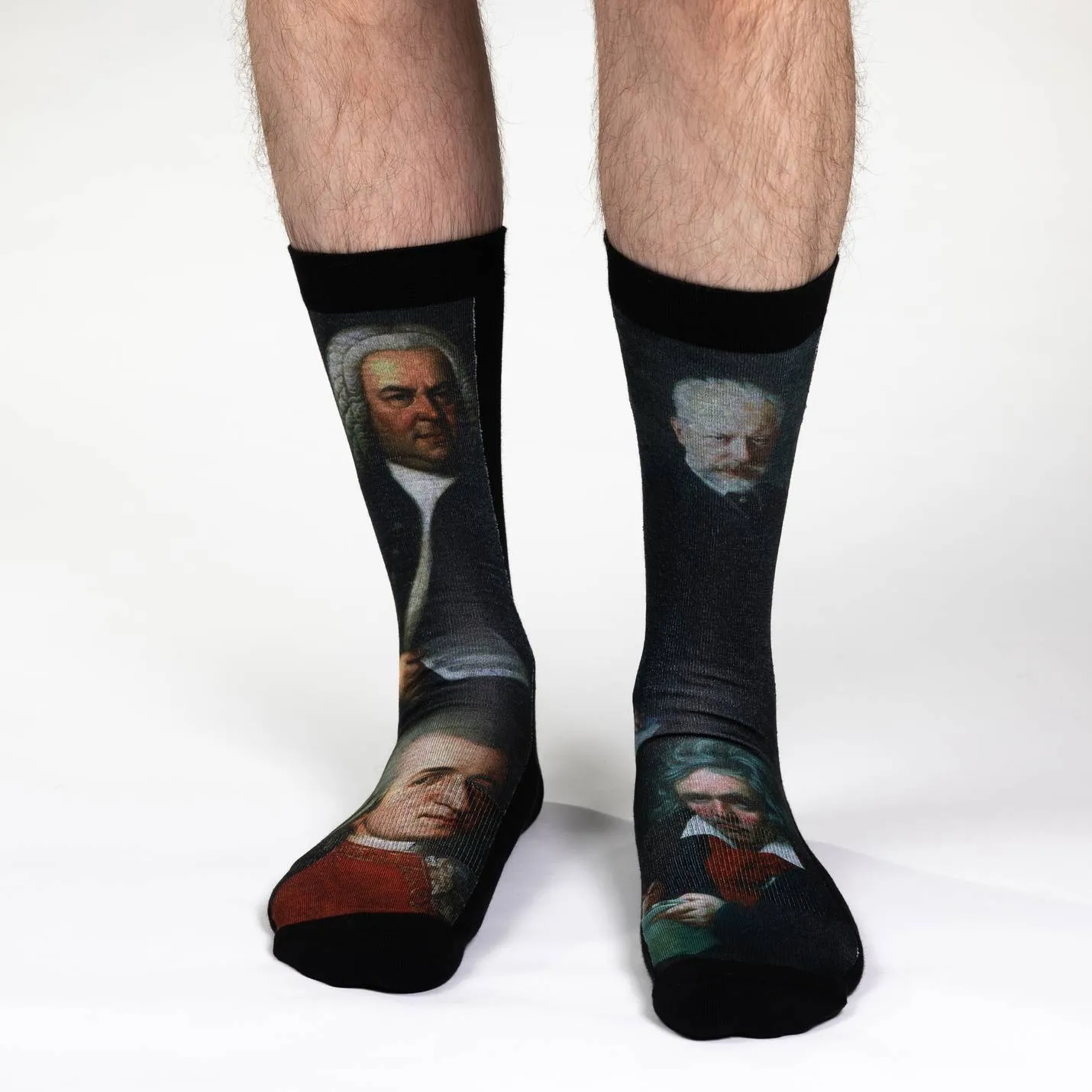 "Classical Music Composers" Cotton Crew Socks by Good Luck Sock - Large