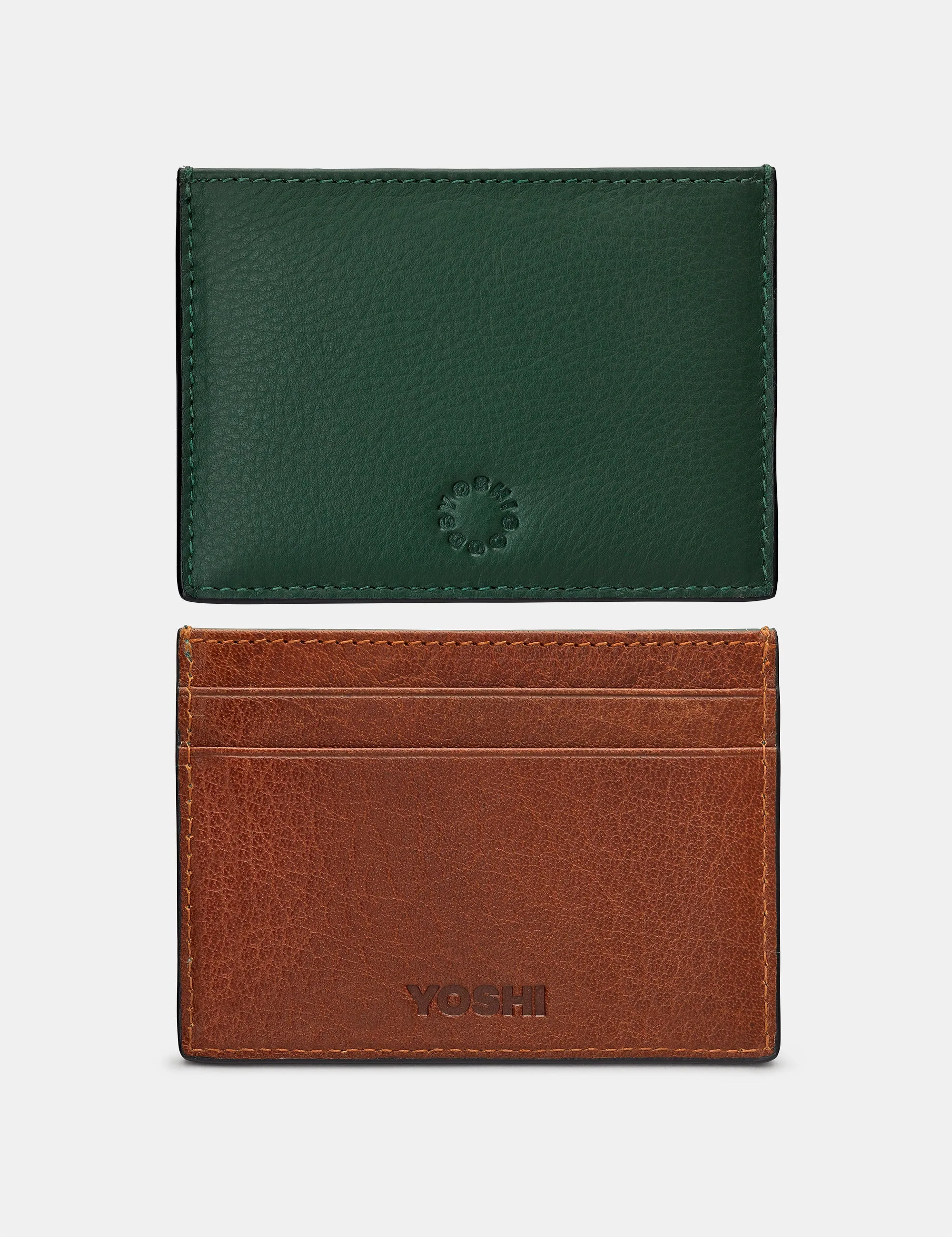 Racing Green And Brown Leather Academy Card Holder