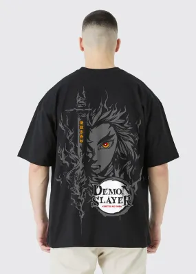 Rengoku Men Oversized Printed T-Shirt