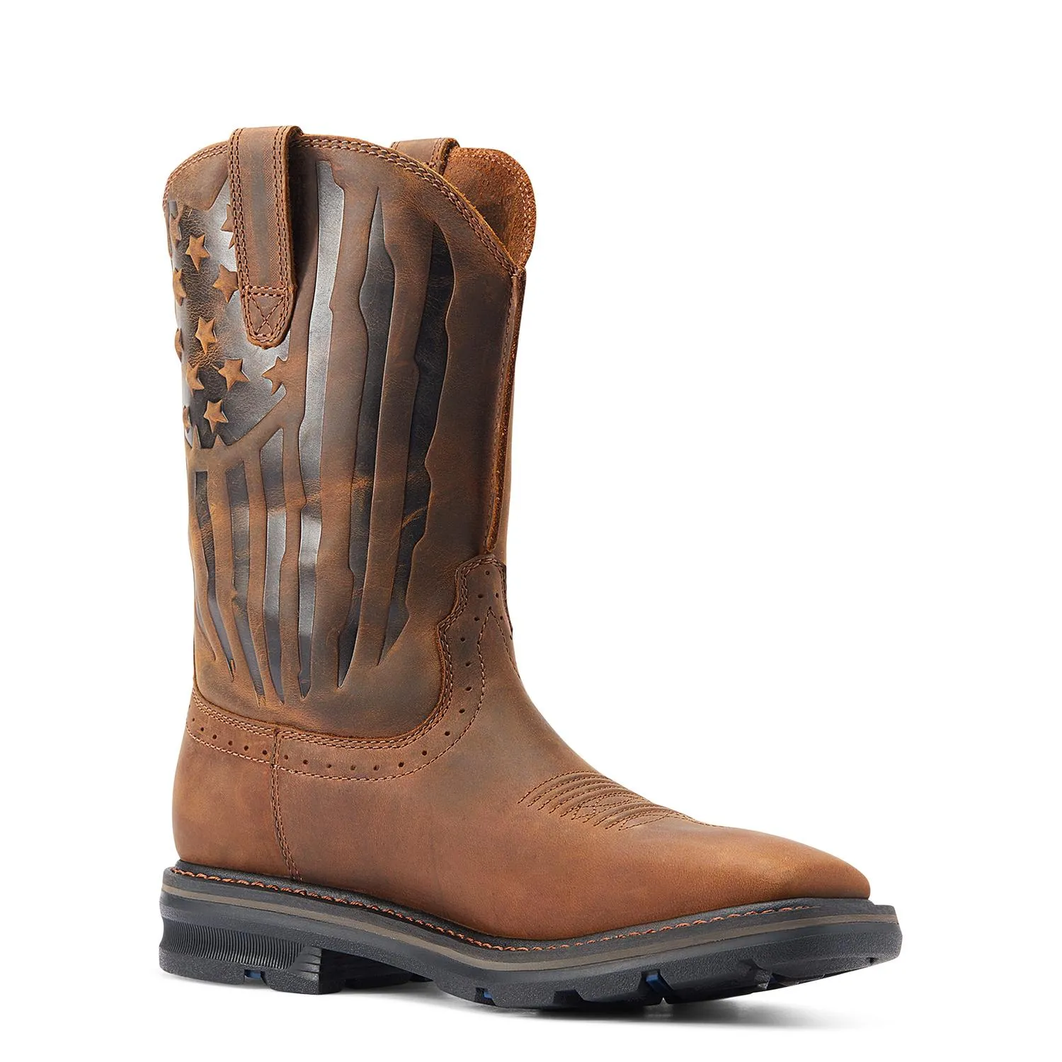 Sierra Shock Shield Patriot Work Boot Distressed Brown