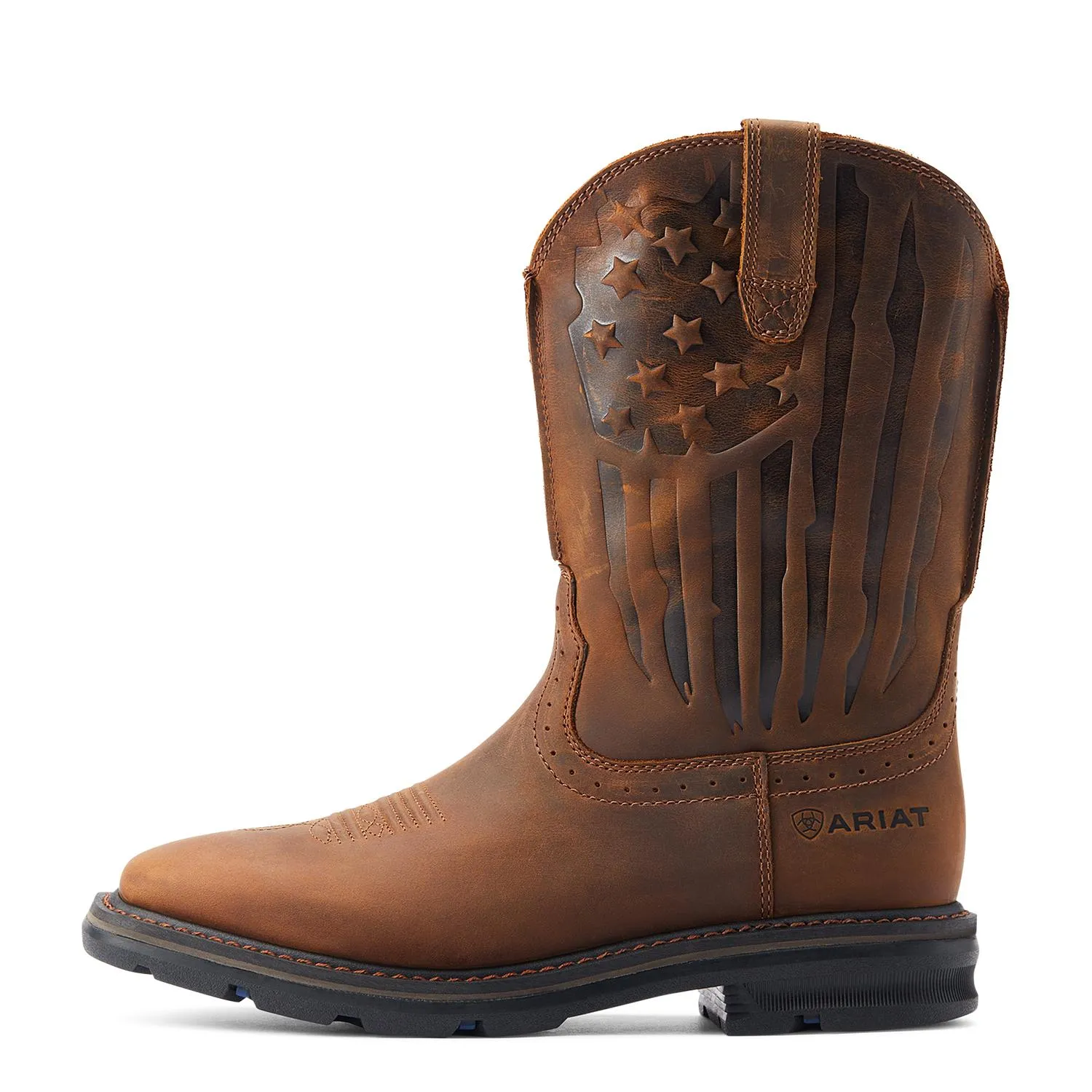 Sierra Shock Shield Patriot Work Boot Distressed Brown