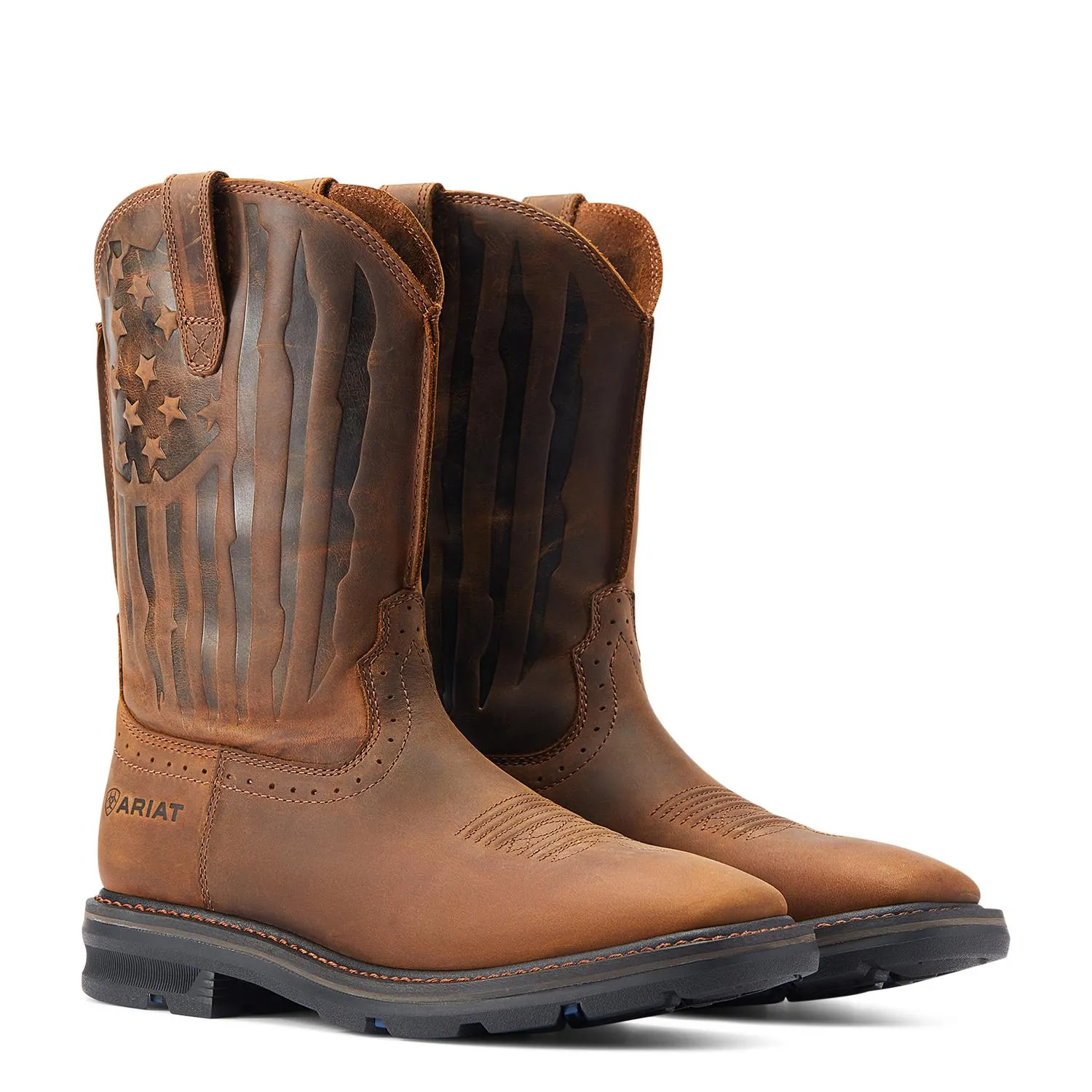 Sierra Shock Shield Patriot Work Boot Distressed Brown