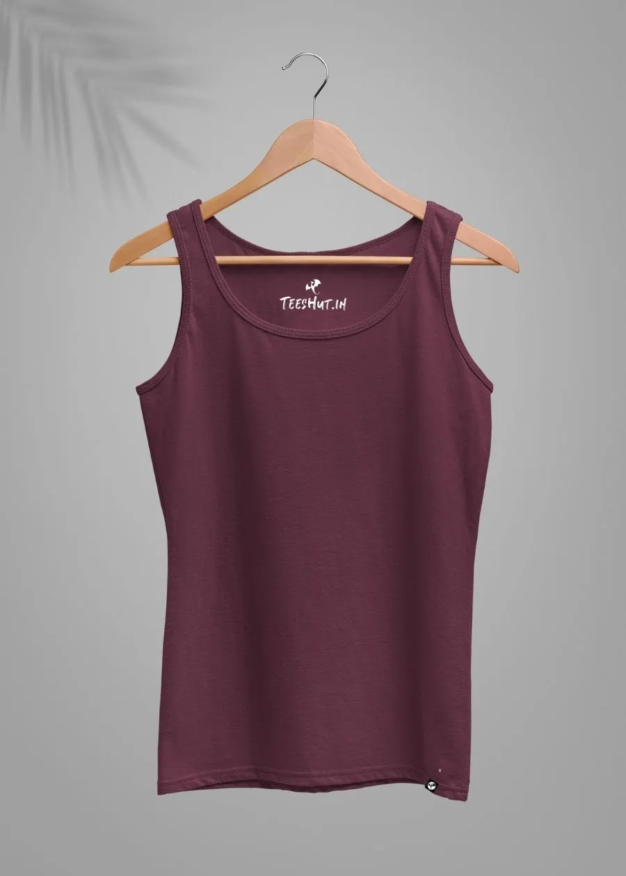 Solid Women Tank Top - Wine