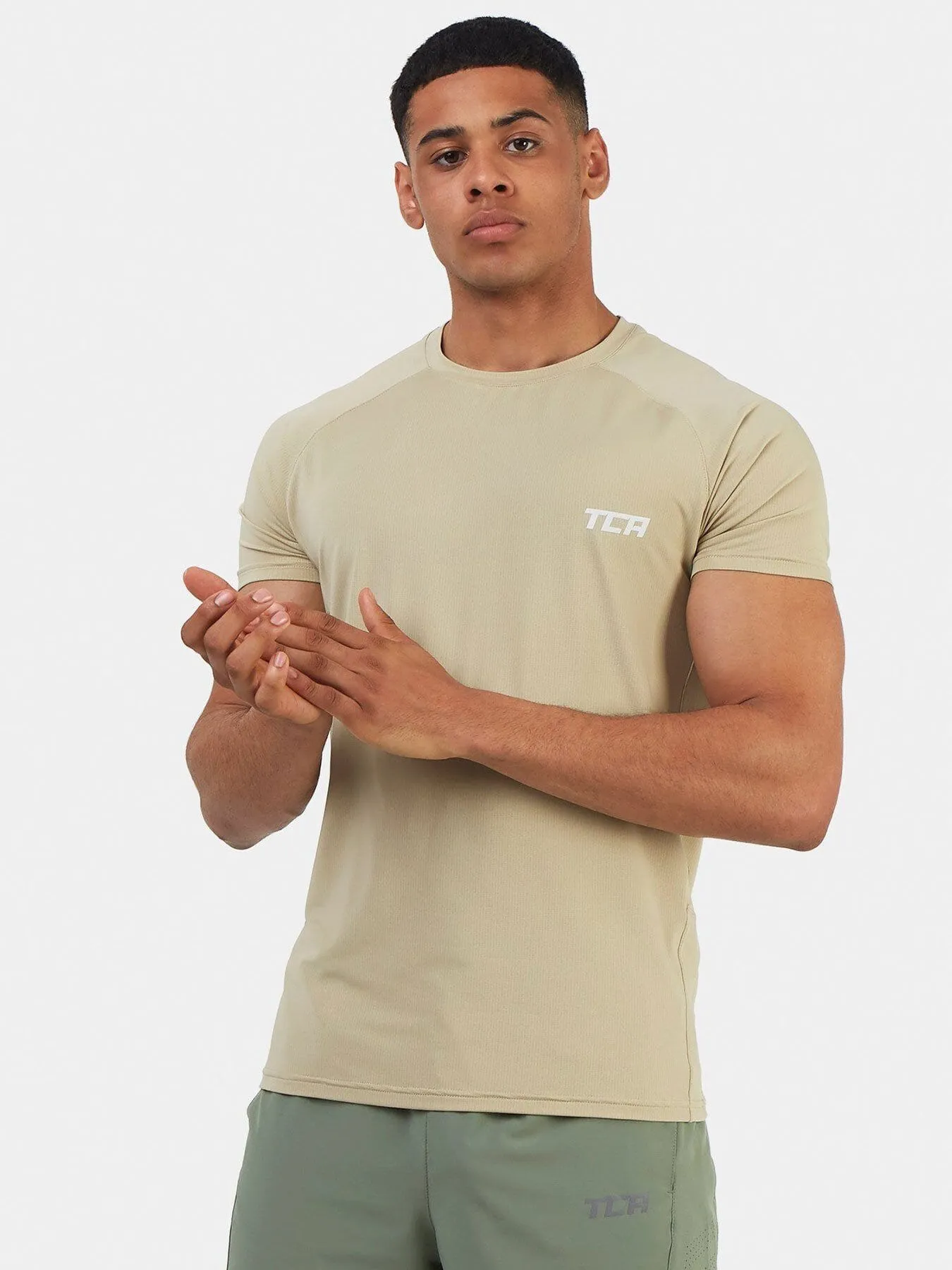 Stamina Short Sleeve Crew Neck Running Top For Men With Back Zip Pocket