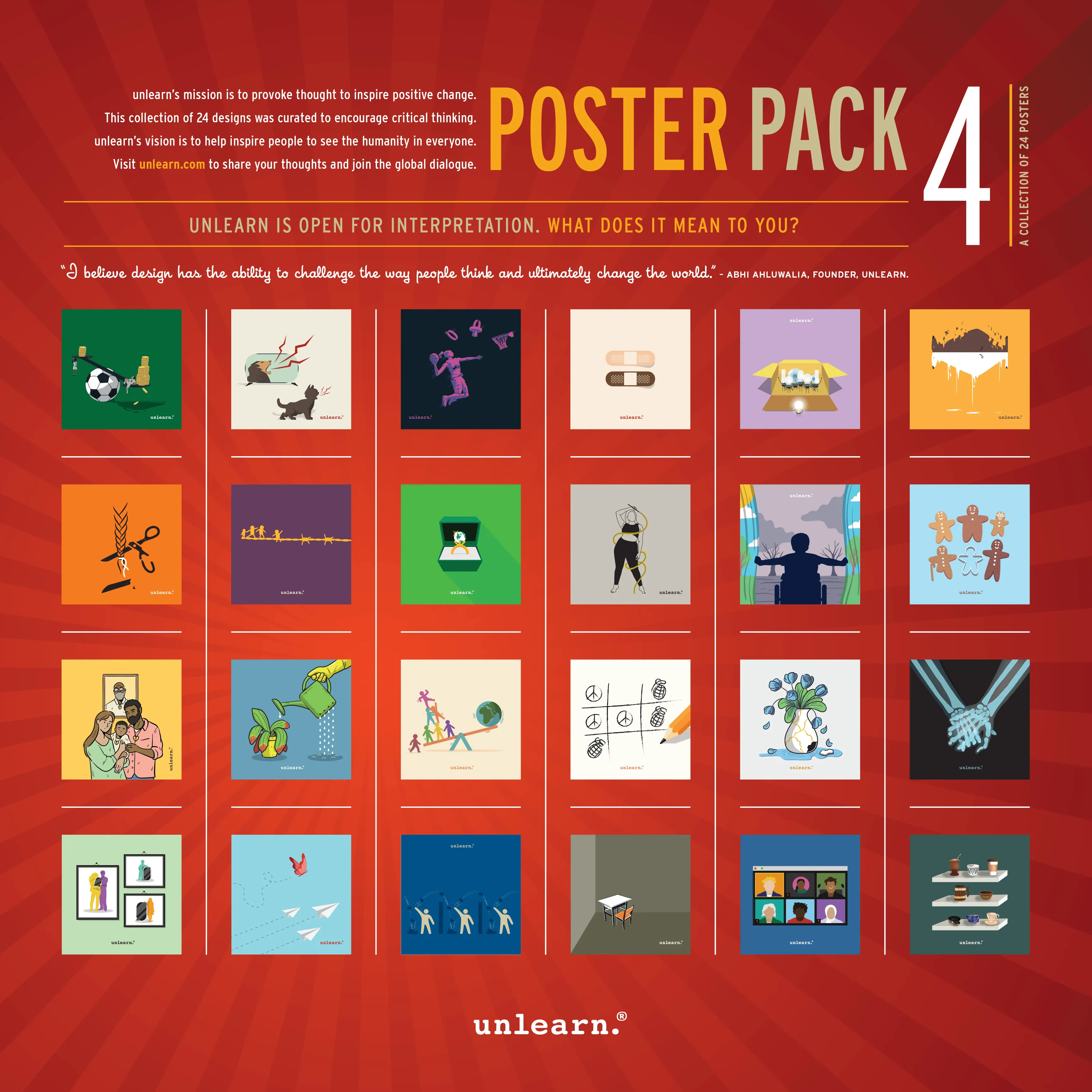 unlearn. Poster Pack 4 - Set of 24   Curriculum Connections Resource