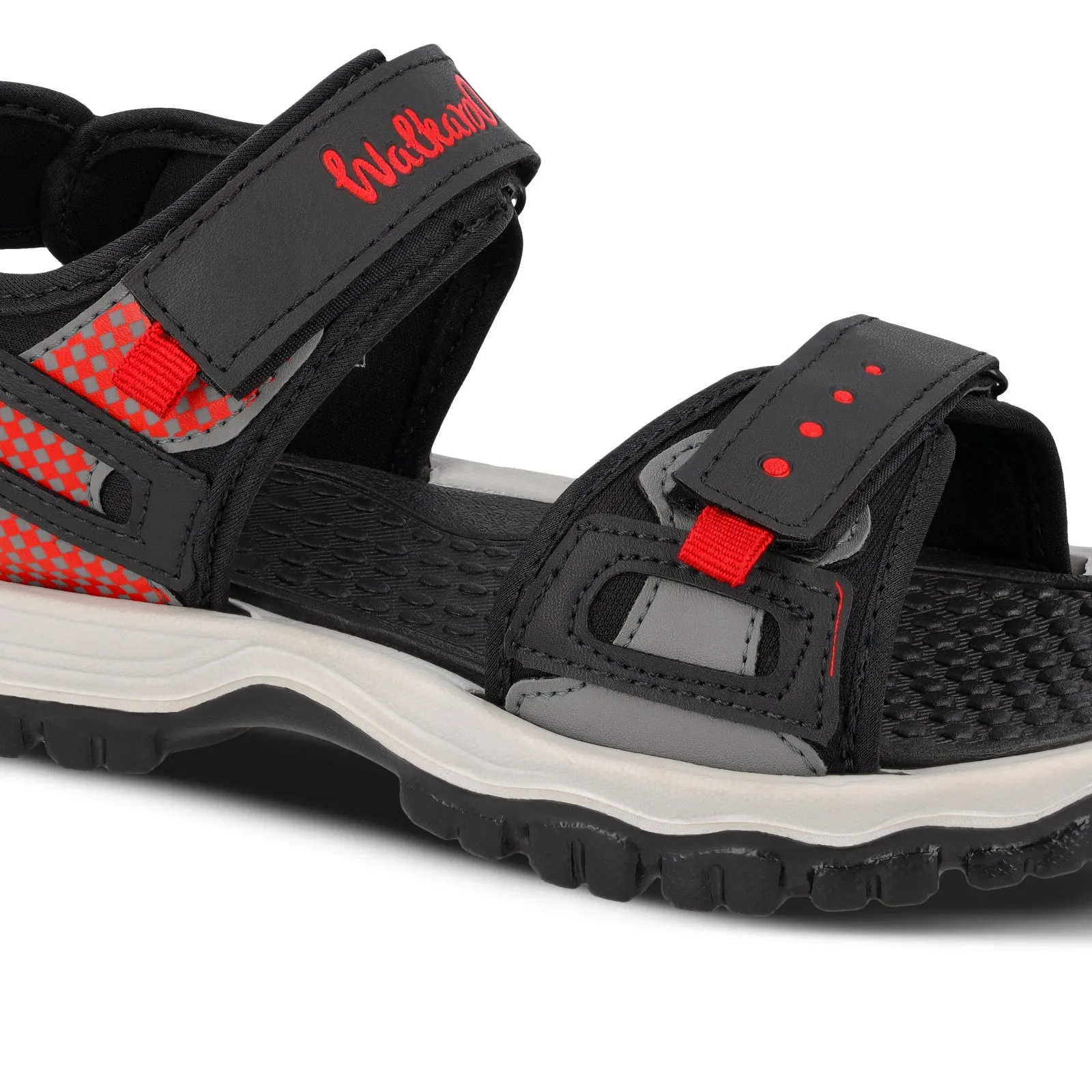 Walkaroo Men Sandals  - WC4417 Black Red