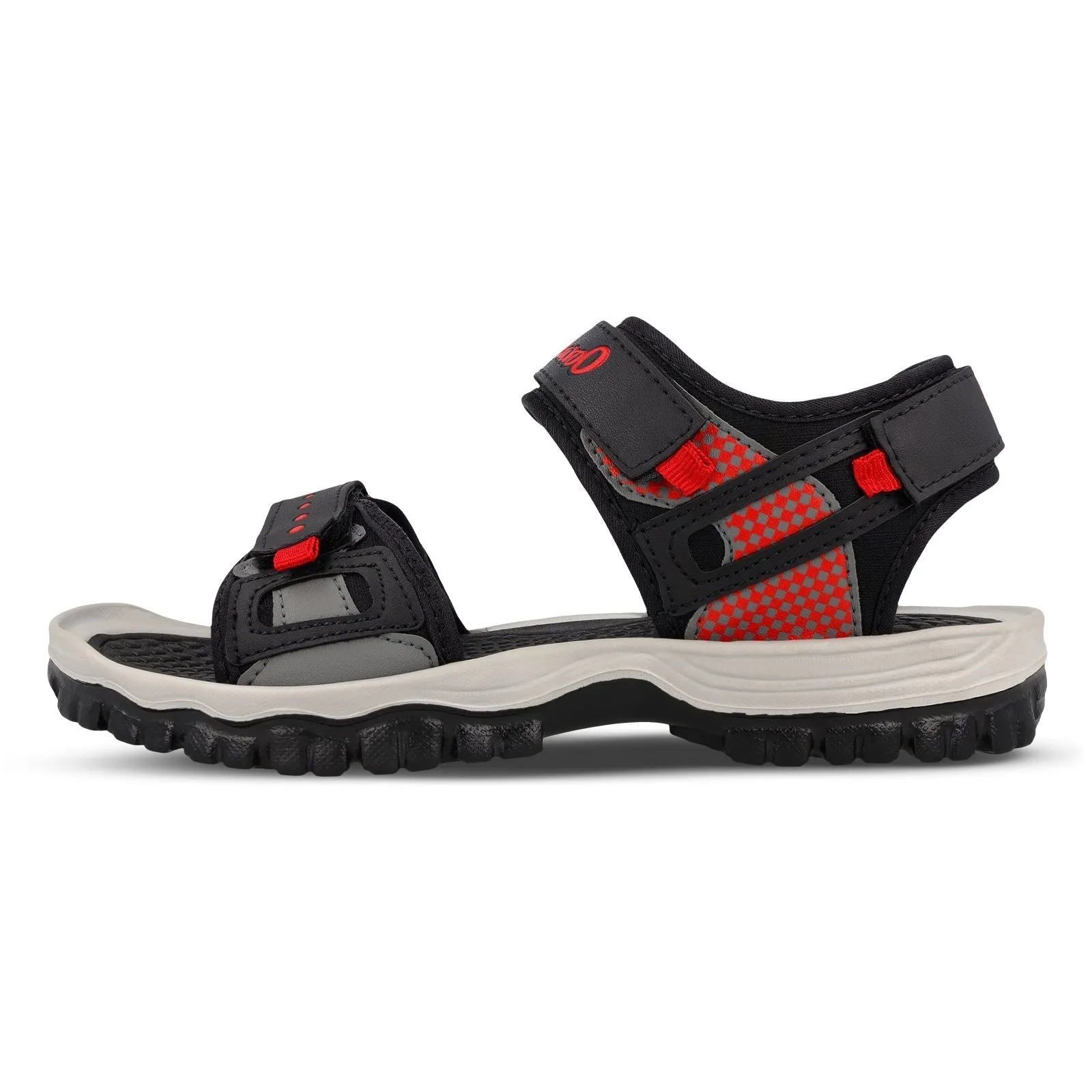 Walkaroo Men Sandals  - WC4417 Black Red