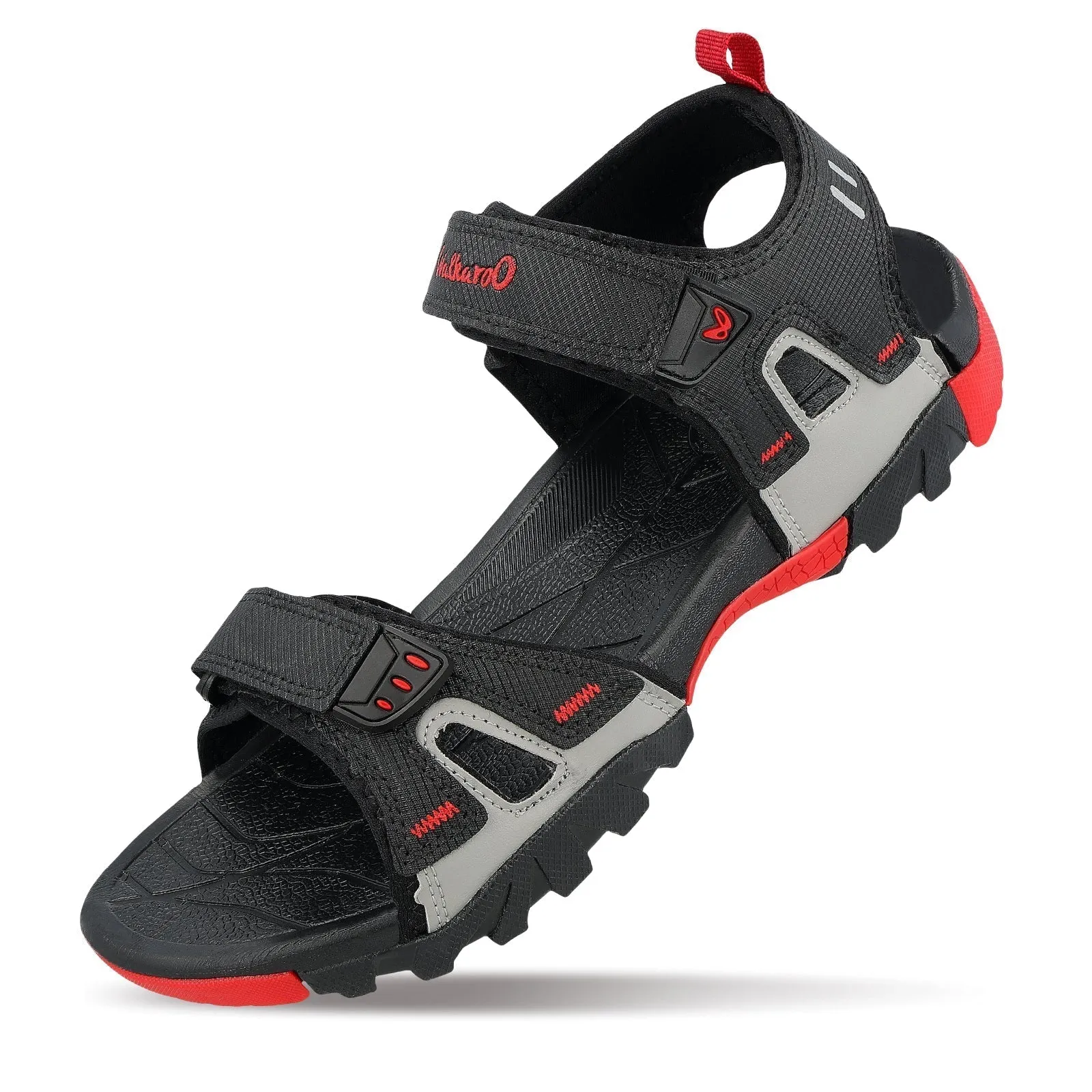 Walkaroo Men Sandals  - WC4426 Black Red